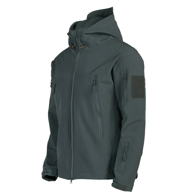 Herren Taktische Softshelljacke mit Kapuze, Tarnmuster und Mehrfach-Reißverschlusstaschen Nord Taschen