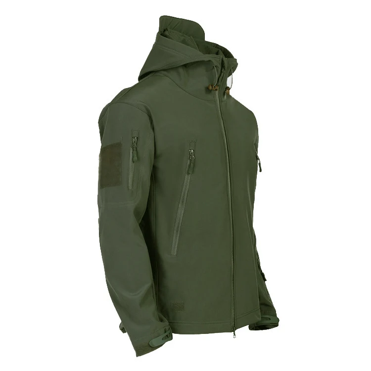 Herren Taktische Softshelljacke mit Kapuze, Tarnmuster und Mehrfach-Reißverschlusstaschen Nord Taschen