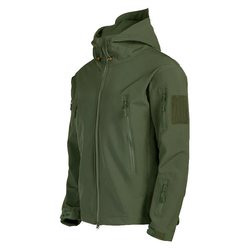 Herren Taktische Softshelljacke mit Kapuze, Tarnmuster und Mehrfach-Reißverschlusstaschen Nord Taschen