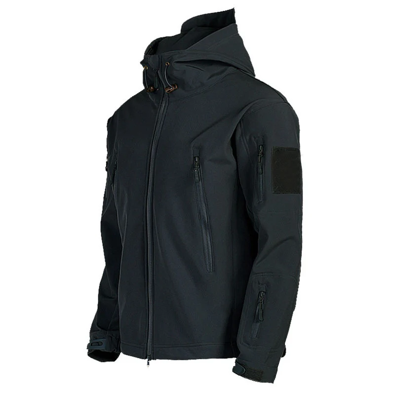 Herren Taktische Softshelljacke mit Kapuze, Tarnmuster und Mehrfach-Reißverschlusstaschen Nord Taschen