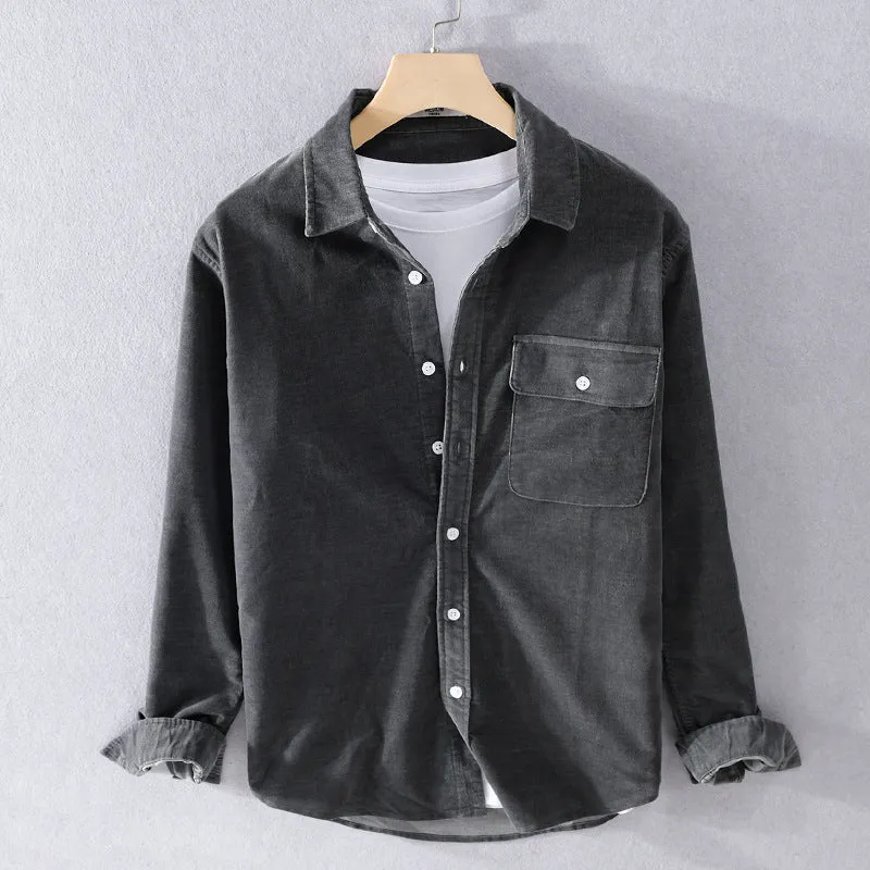 Herren Feine Cord‑Hemdjacke mit Pattentasche und legerem Schnitt Nord Taschen