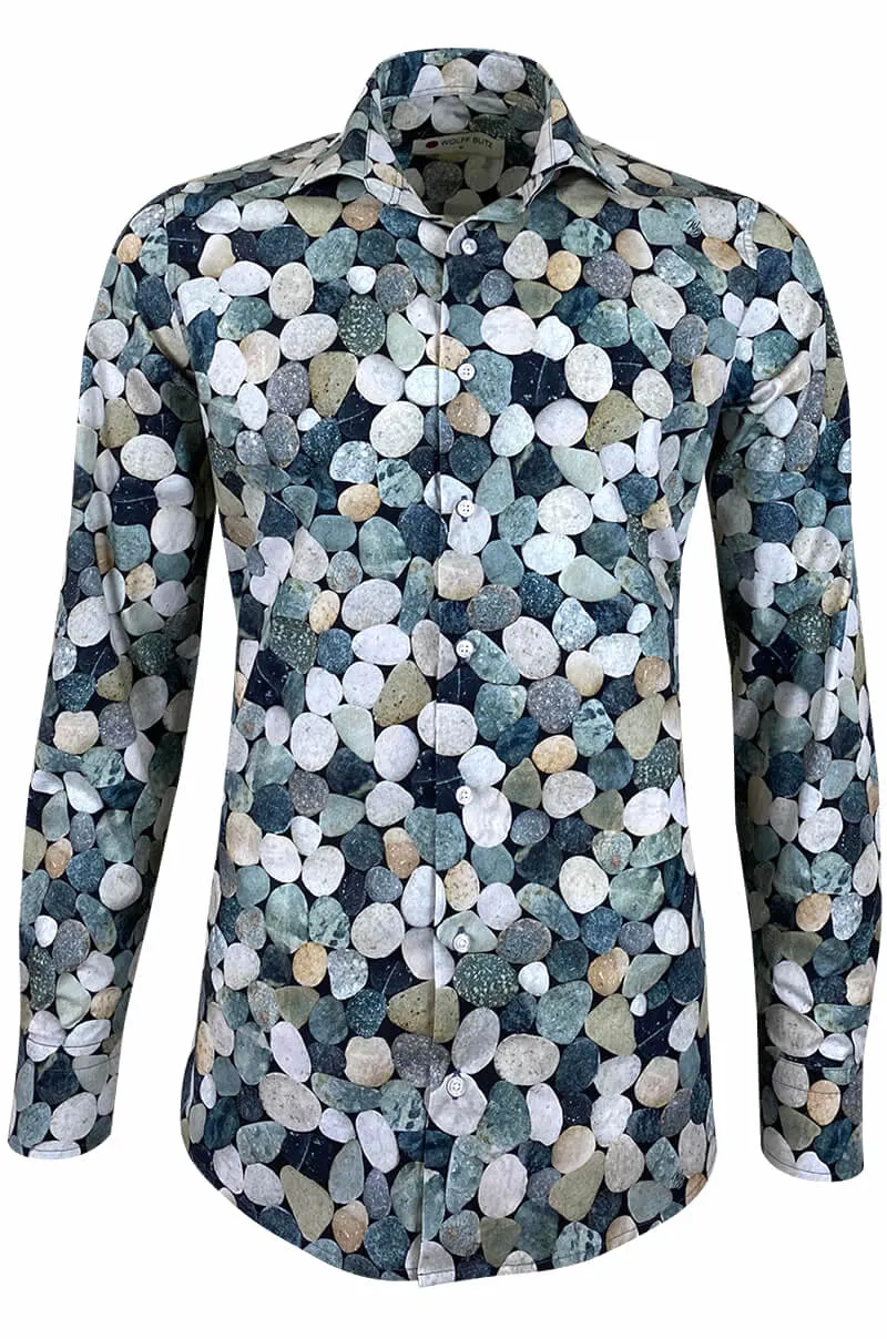 Pebbles Printed Long Sleeve Men's Shirt