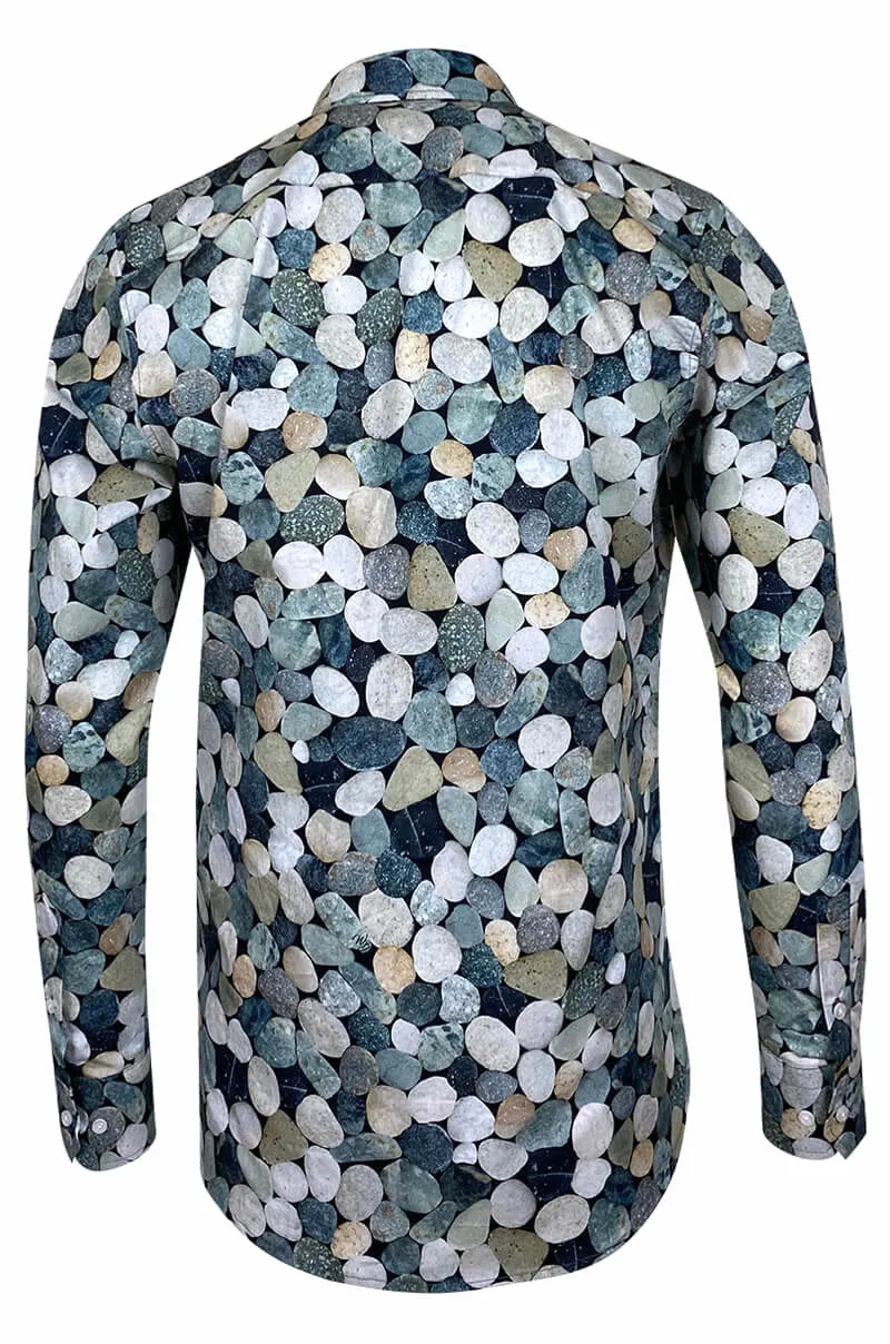 Pebbles Printed Long Sleeve Men's Shirt
