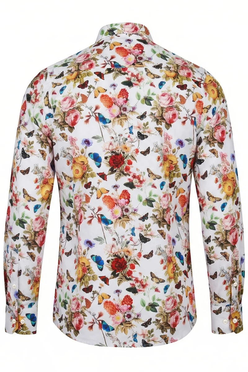 Papillon Design Printed Long Sleeve Men's Shirt