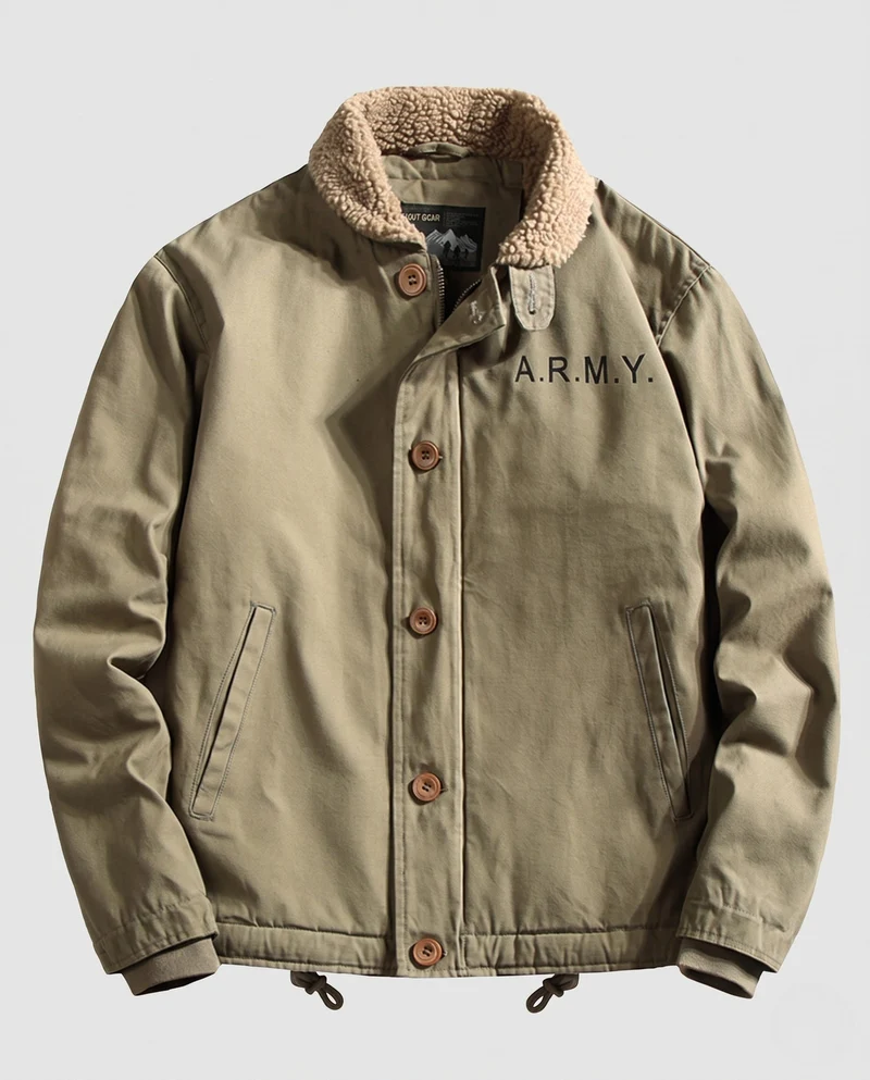 Herren Utility-Jacke mit Teddykragen Nord Taschen