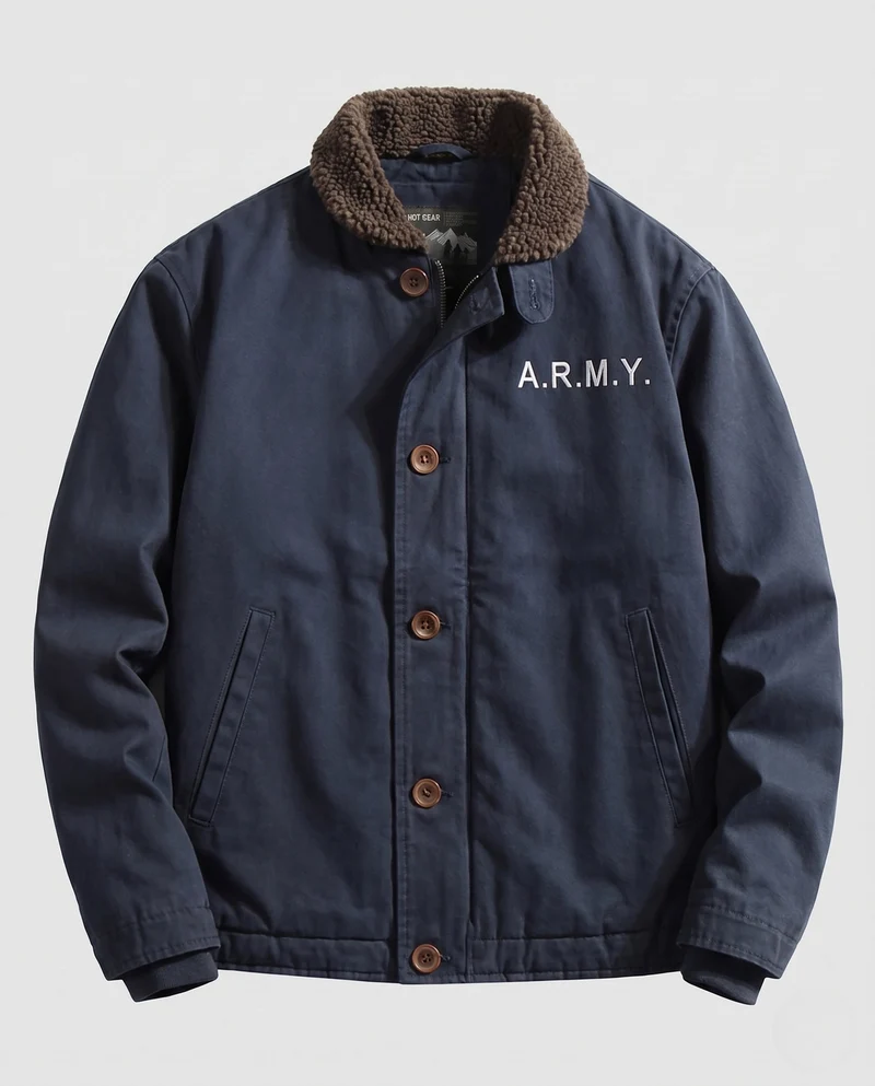 Herren Utility-Jacke mit Teddykragen Nord Taschen