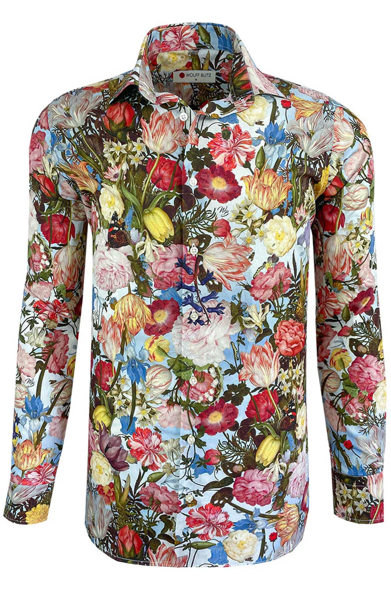 Ambrosius Flowers Printed Long Sleeve Shirt for Men