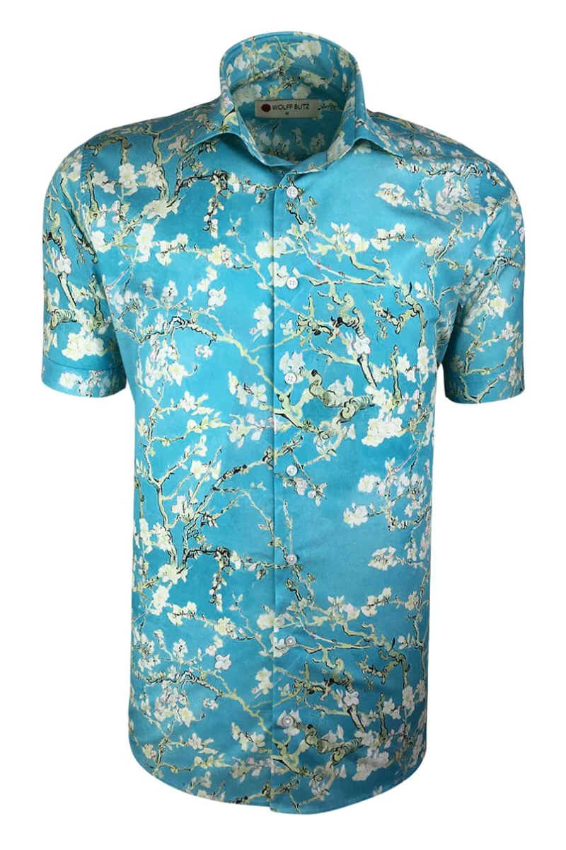 Almond Blossom Van Gogh Men's Short Sleeve Shirt