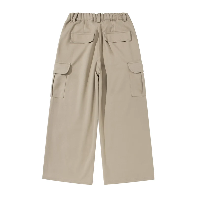 Damen Cropped Cargo-Hose mit weitem Bein und aufgesetzten Taschen Nord Taschen
