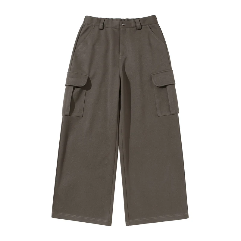 Damen Cropped Cargo-Hose mit weitem Bein und aufgesetzten Taschen Nord Taschen