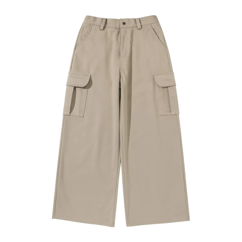 Damen Cropped Cargo-Hose mit weitem Bein und aufgesetzten Taschen Nord Taschen
