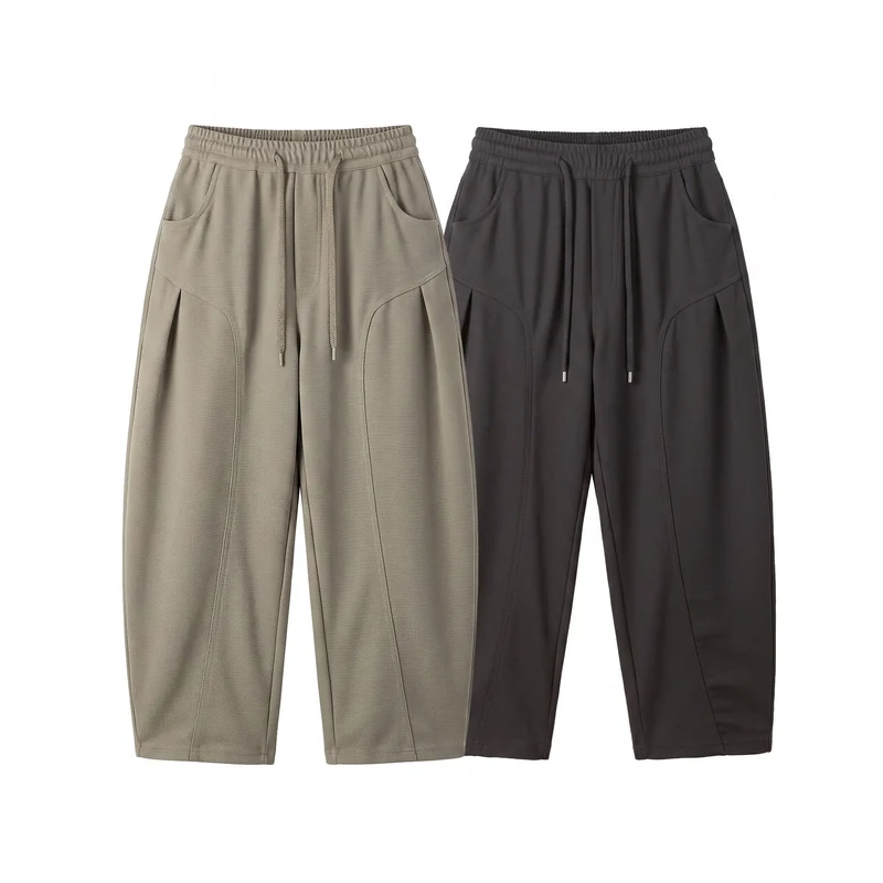 Damen Cropped Jogginghose im Relaxed‑Schnitt mit Kordelzug und Ziernähten Nord Taschen