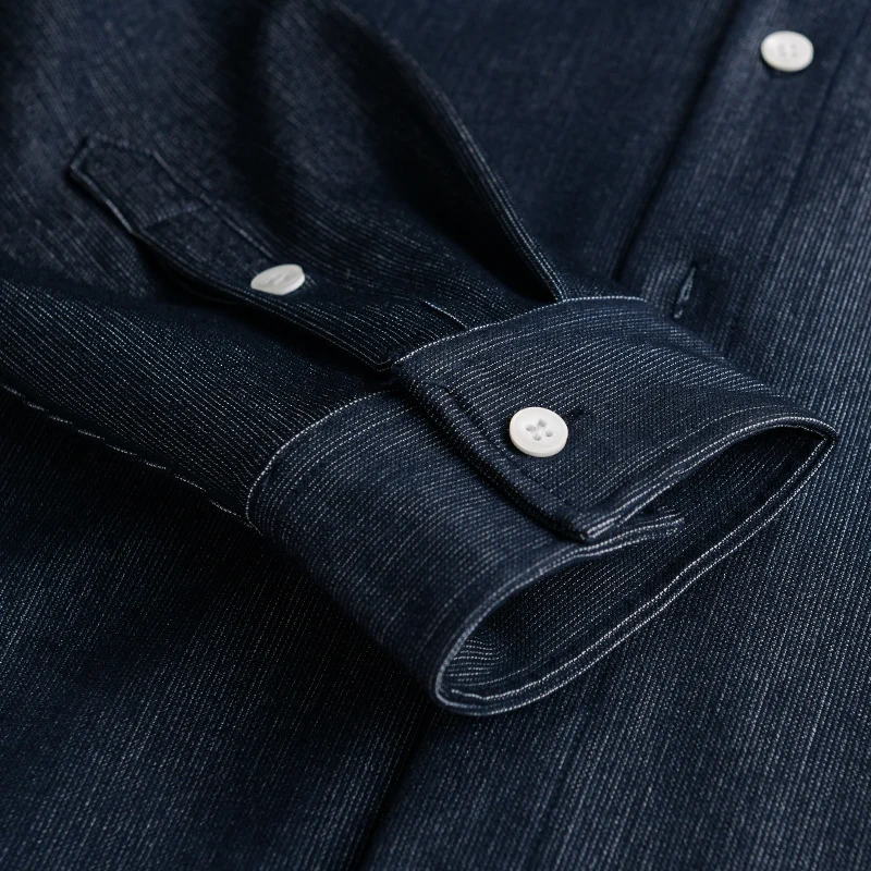 Herren Denim-Overshirt im Hemdjackenstil mit Brusttasche und durchgehender Knopfleiste Nord Taschen