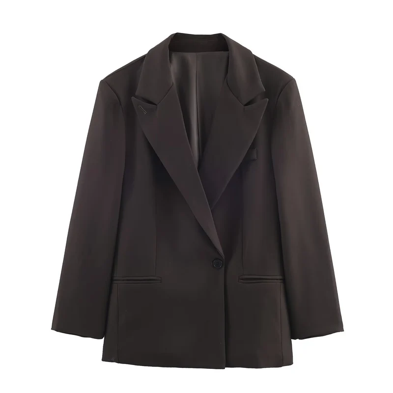 Damen Taillierter Longline-Blazer mit fallendem Revers und Ein-Knopf-Verschluss Nord Taschen