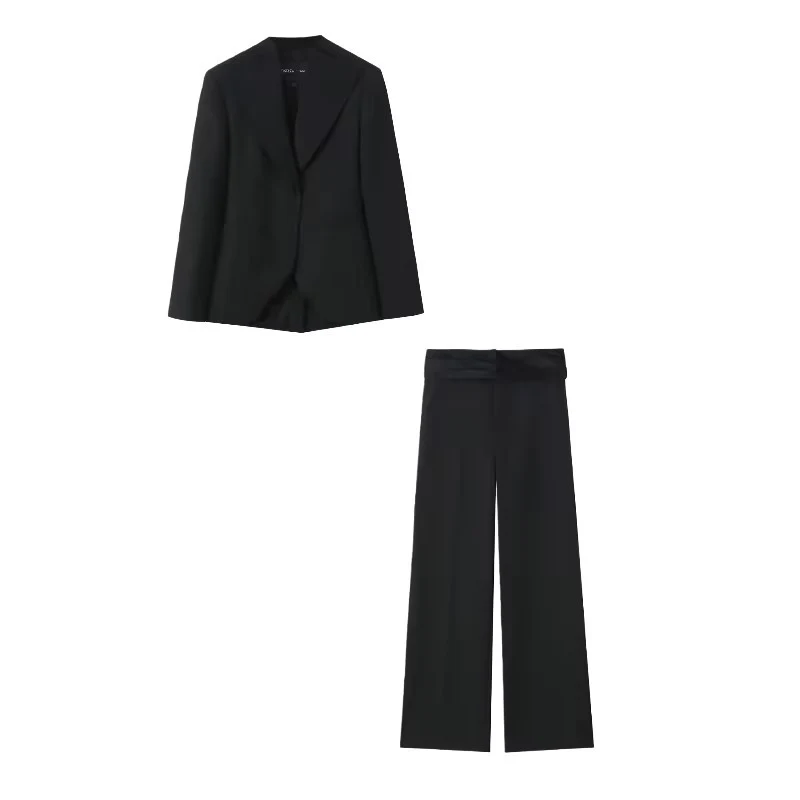 Damen Taillierter Ein-Knopf-Blazer mit breitem Schalkragen und schmaler Silhouette Nord Taschen