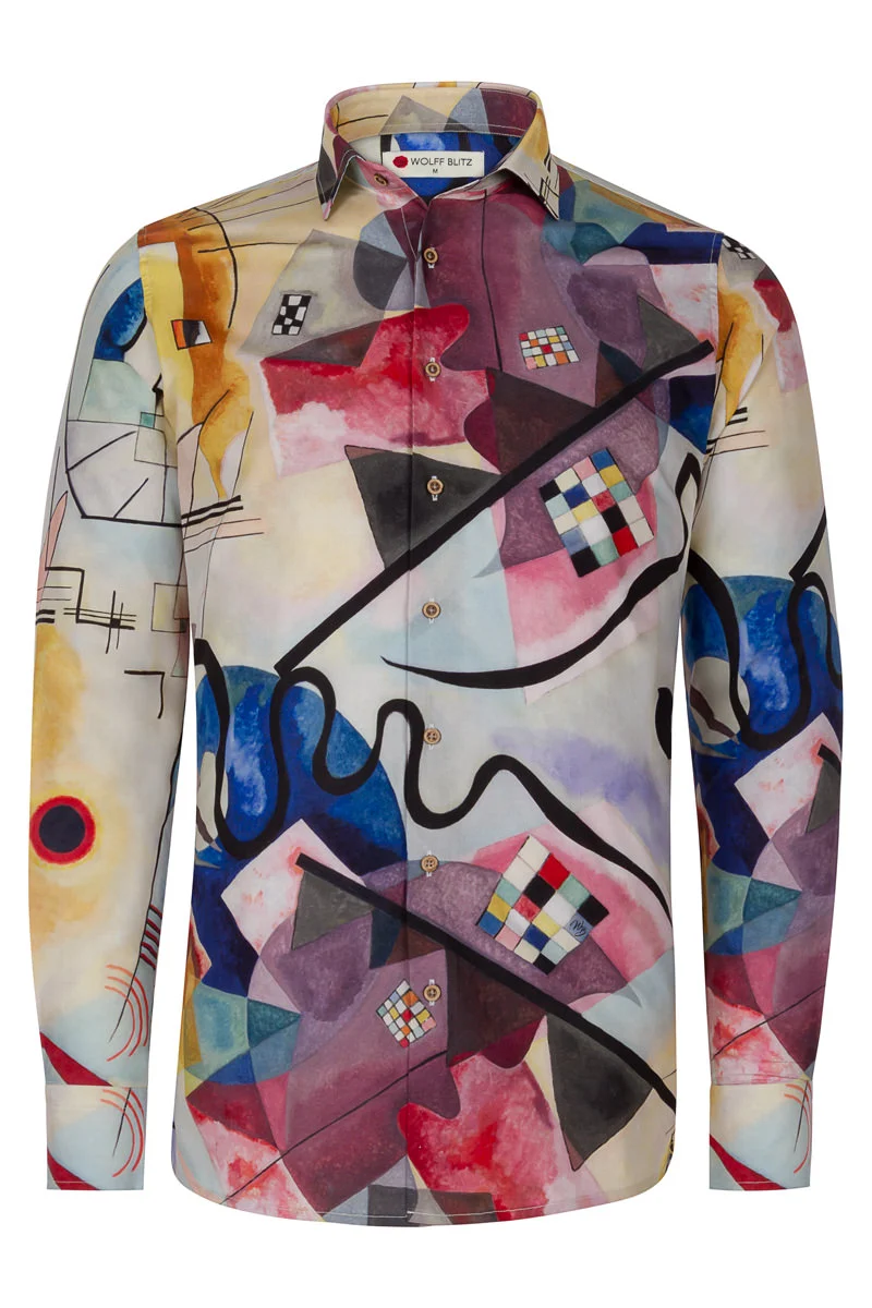 Kandinsky yellow red blue Inspired Long Sleeve Men's Shirt