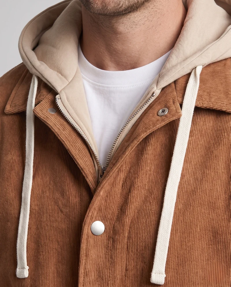 Herren Warm gefütterte Cordjacke Nord Taschen