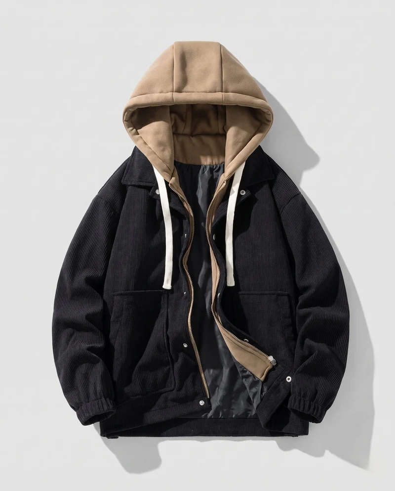 Herren Warm gefütterte Cordjacke Nord Taschen