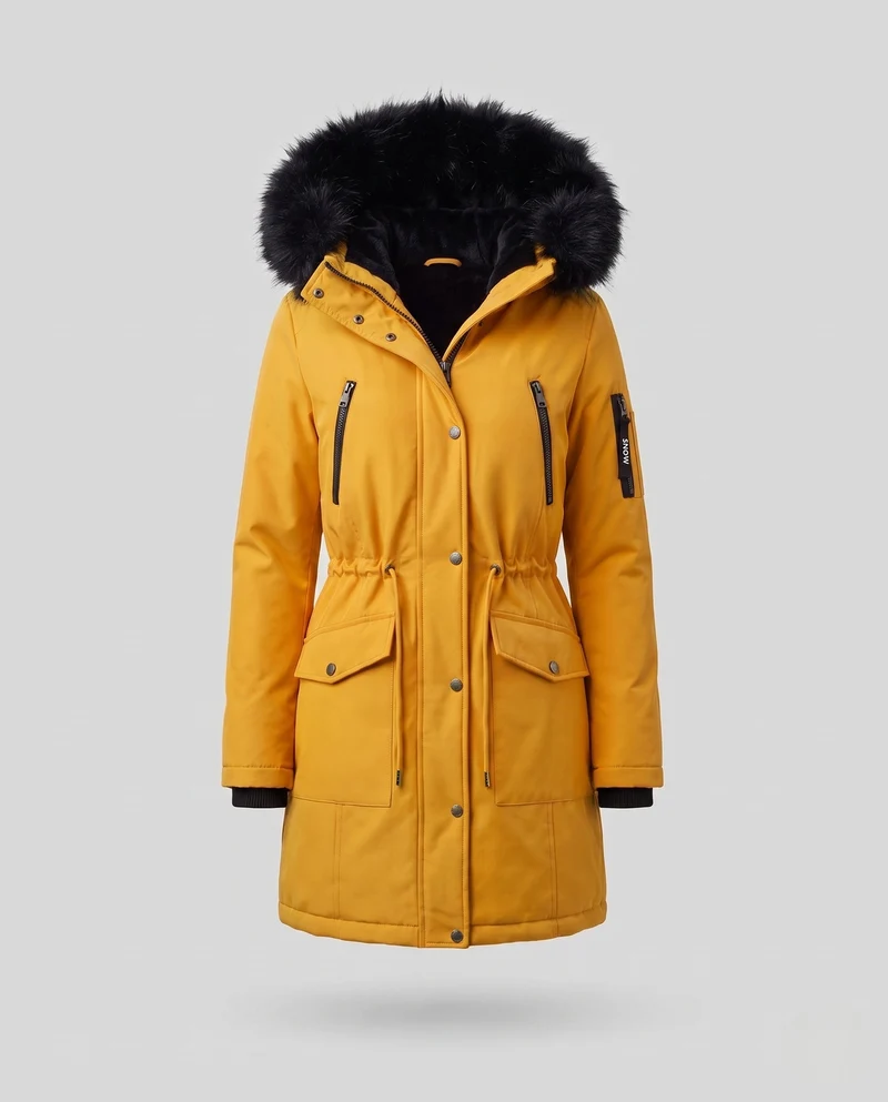 Herren Warm gefütterter Winterparka mit abnehmbarer Kapuze Nord Taschen