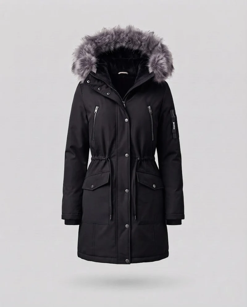Herren Warm gefütterter Winterparka mit abnehmbarer Kapuze Nord Taschen