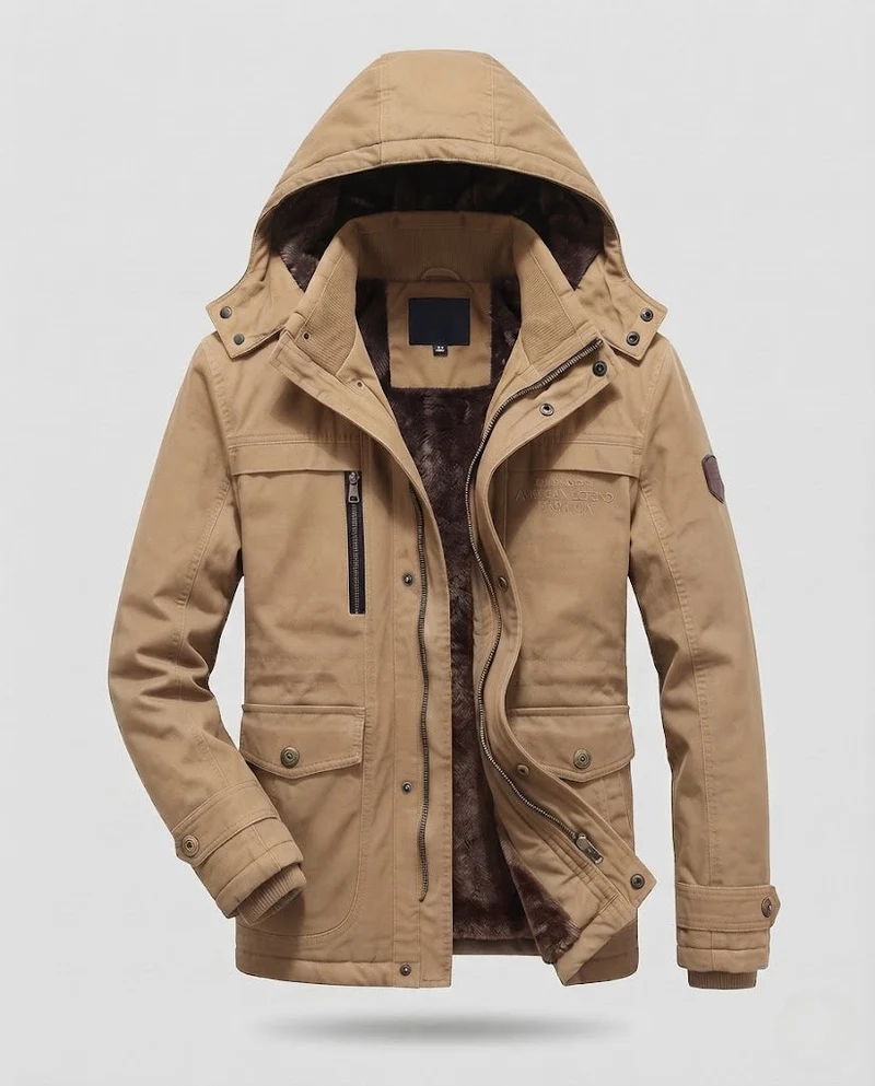 Herren Warme Funktionsjacke mit Fleece-Futter Nord Taschen