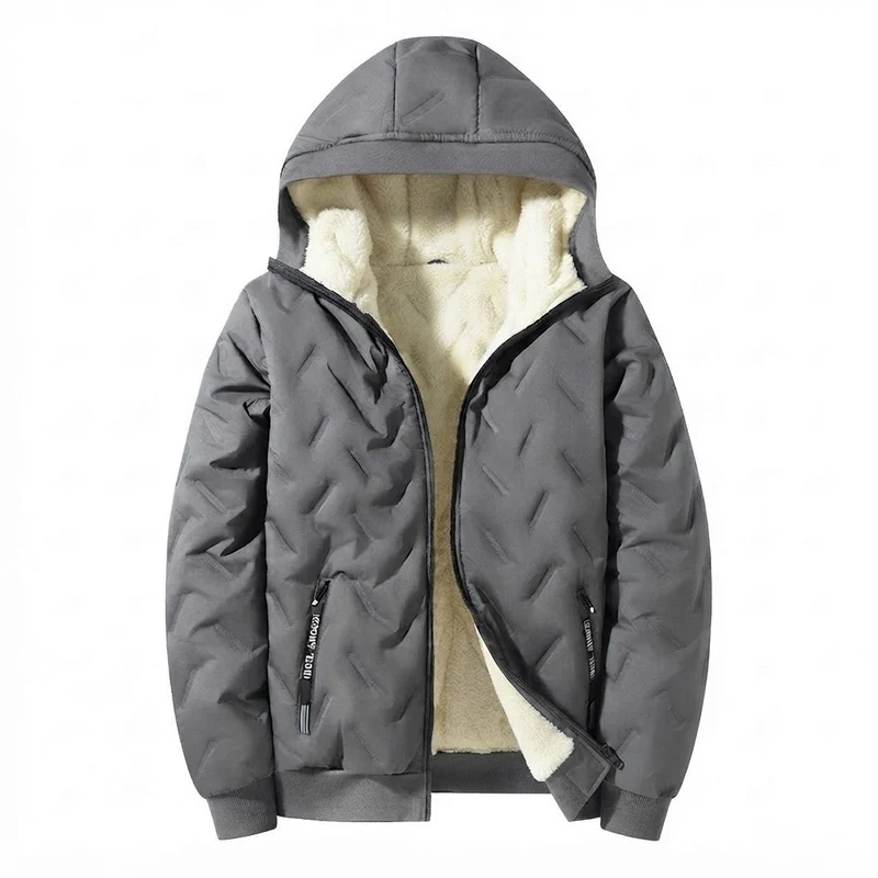 Herren Warme Steppjacke mit Kapuze Nord Taschen