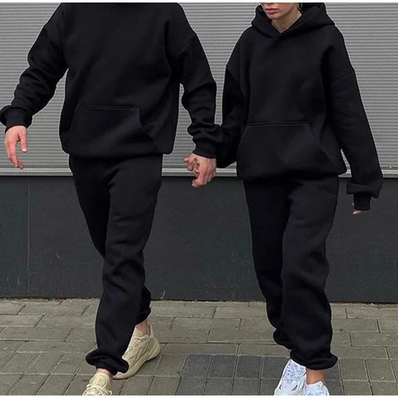 Unisex nan Oversize-Kapuzenpullover und Relax-Jogginghose Set aus hochwertiger Baumwollmischung Arvani