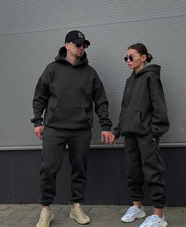 Unisex nan Oversize-Kapuzenpullover und Relax-Jogginghose Set aus hochwertiger Baumwollmischung Arvani