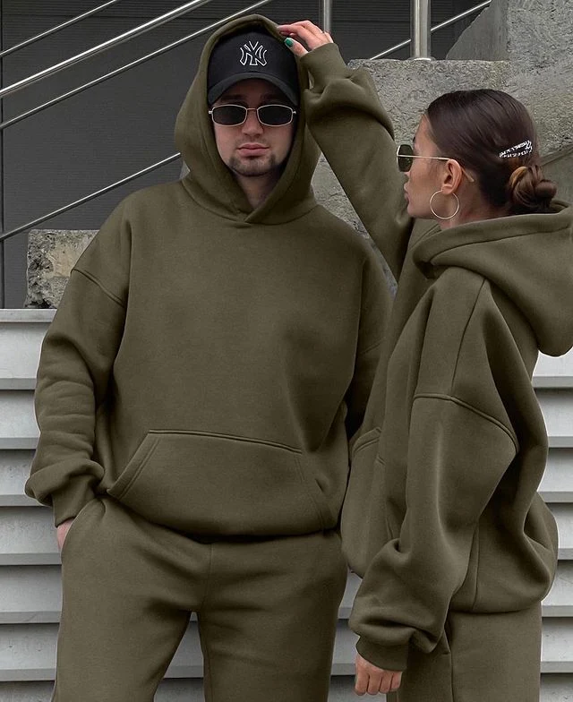 Unisex nan Oversize-Kapuzenpullover und Relax-Jogginghose Set aus hochwertiger Baumwollmischung Arvani
