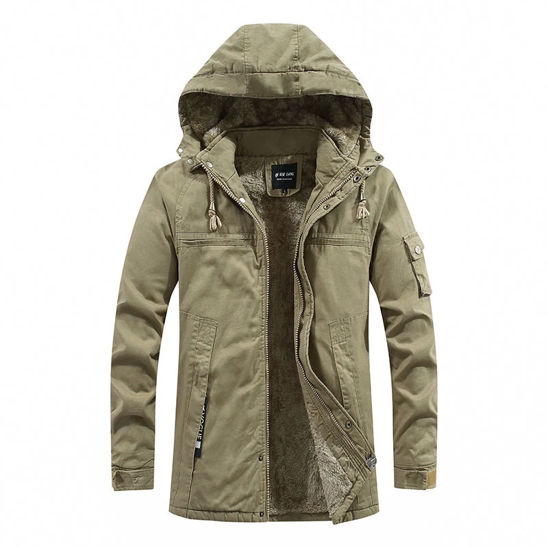 Herren winddichter Canvas-Parka mit kuscheliger Teddyfleece-Fütterung und funktionaler Kapuze Nord Taschen