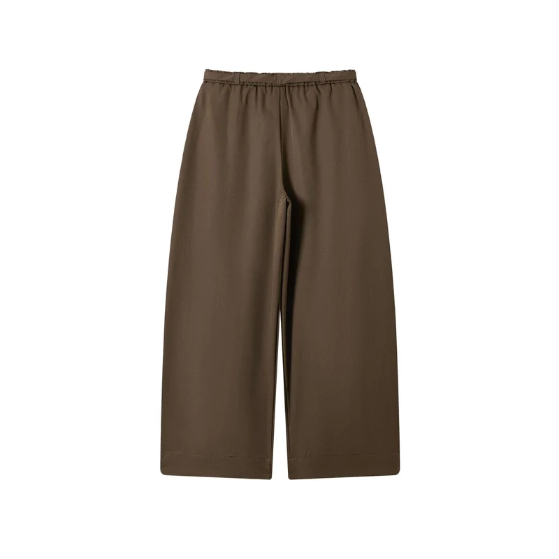 Damen Culotte-Hose mit hoher Taille weitem Bein und Bindegürtel Nord Taschen