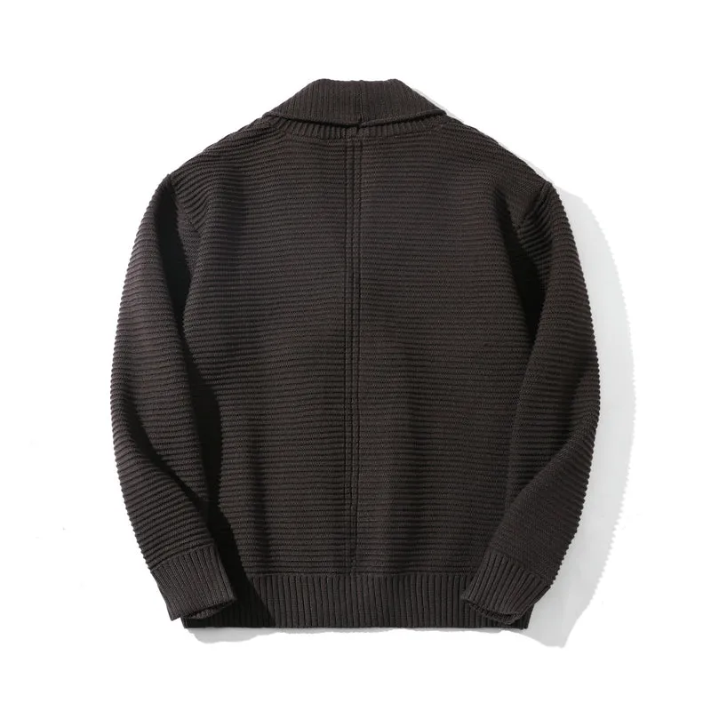 Damen Doppelreihige Strickcardigan mit Schalkragen und Strukturstrick Nord Taschen