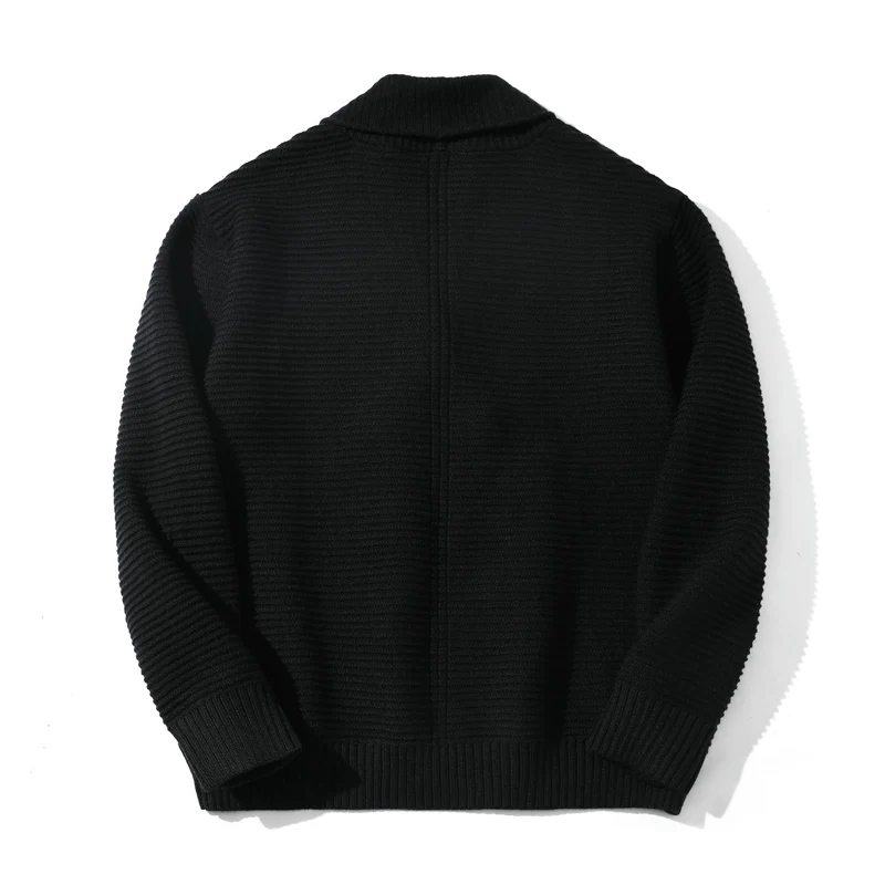 Damen Doppelreihige Strickcardigan mit Schalkragen und Strukturstrick Nord Taschen