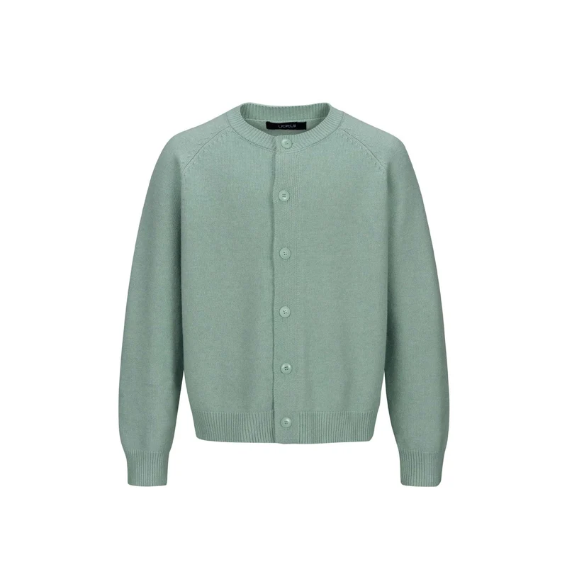 Damen Feiner Rundhals-Cardigan mit Raglanärmeln und verdeckter Knopfleiste Nord Taschen