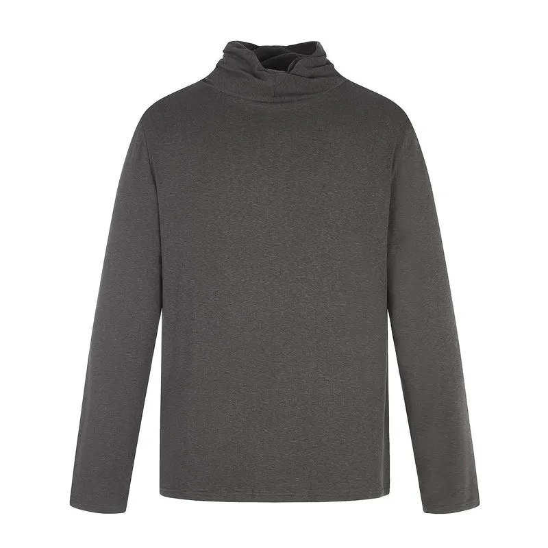 Damen Feines Baumwoll-Longsleeve mit gedrehtem Stehkragen und schmaler Silhouette Nord Taschen
