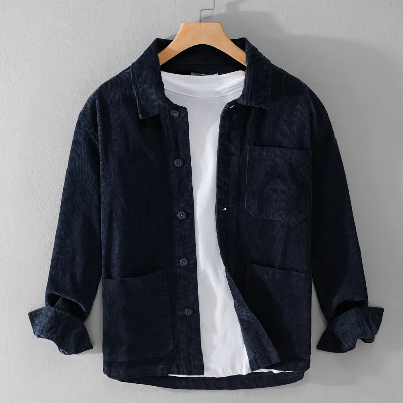 Herren Cord-Überhemdjacke mit aufgesetzten Taschen und legerem Schnitt Nord Taschen