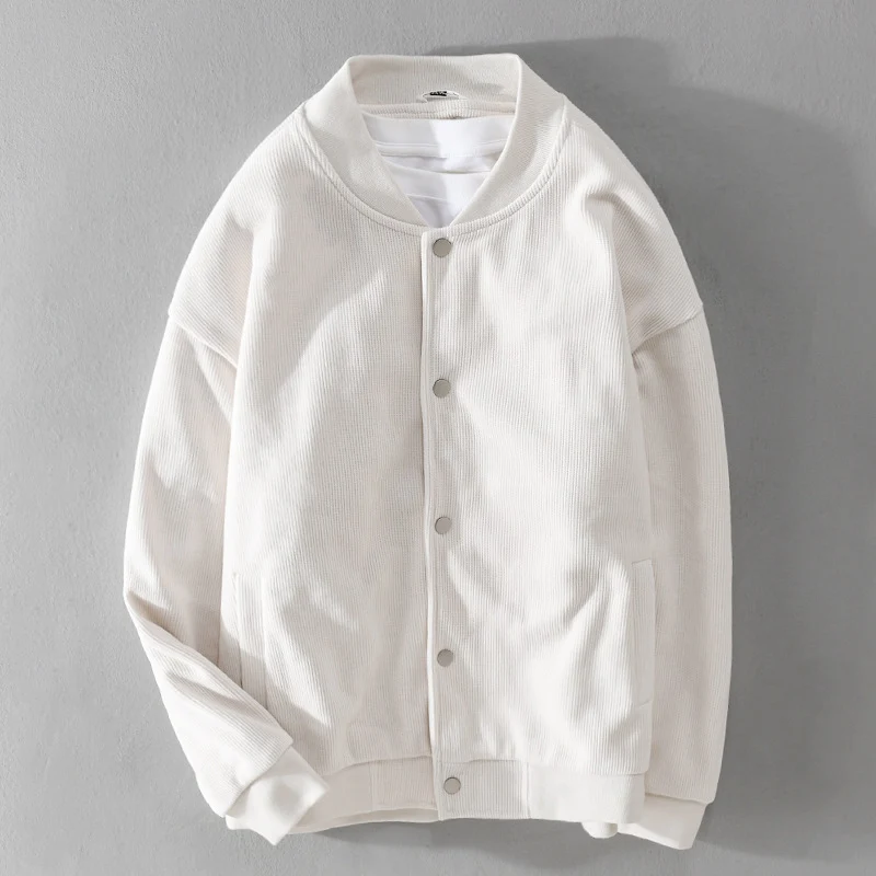 Herren Cord-Collegejacke mit Druckknopfleiste und Rippbündchen Nord Taschen