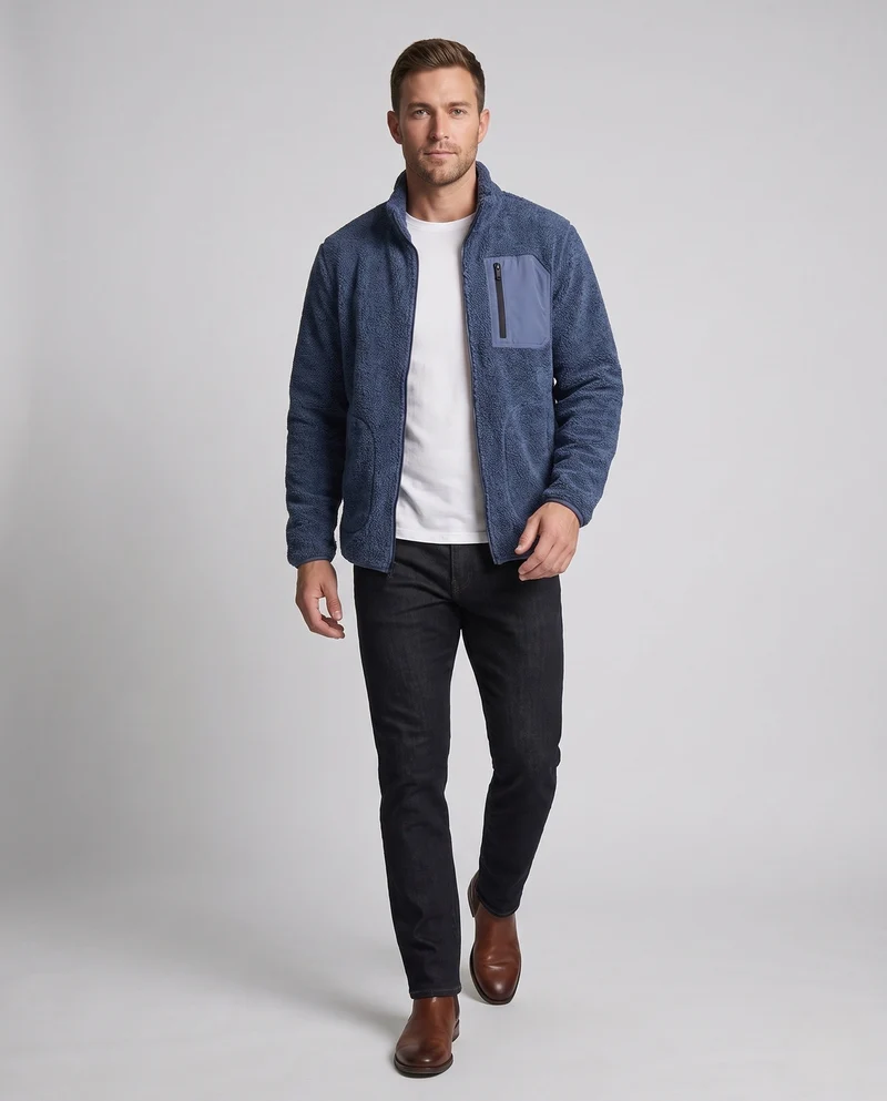 Herren Wärmeisolierte Fleecejacke Nord Taschen