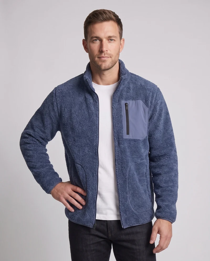 Herren Wärmeisolierte Fleecejacke Nord Taschen