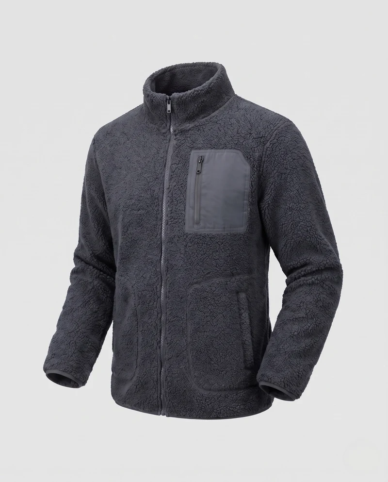 Herren Wärmeisolierte Fleecejacke Nord Taschen
