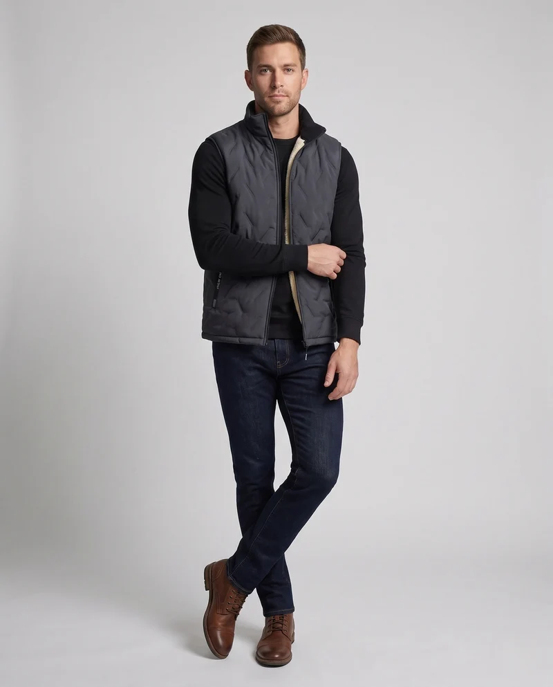 Herren Wärmende Fleece-Weste Nord Taschen
