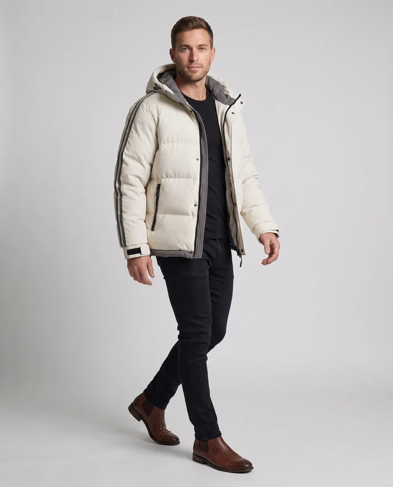 Herren Wärmende Winterjacke Nord Taschen