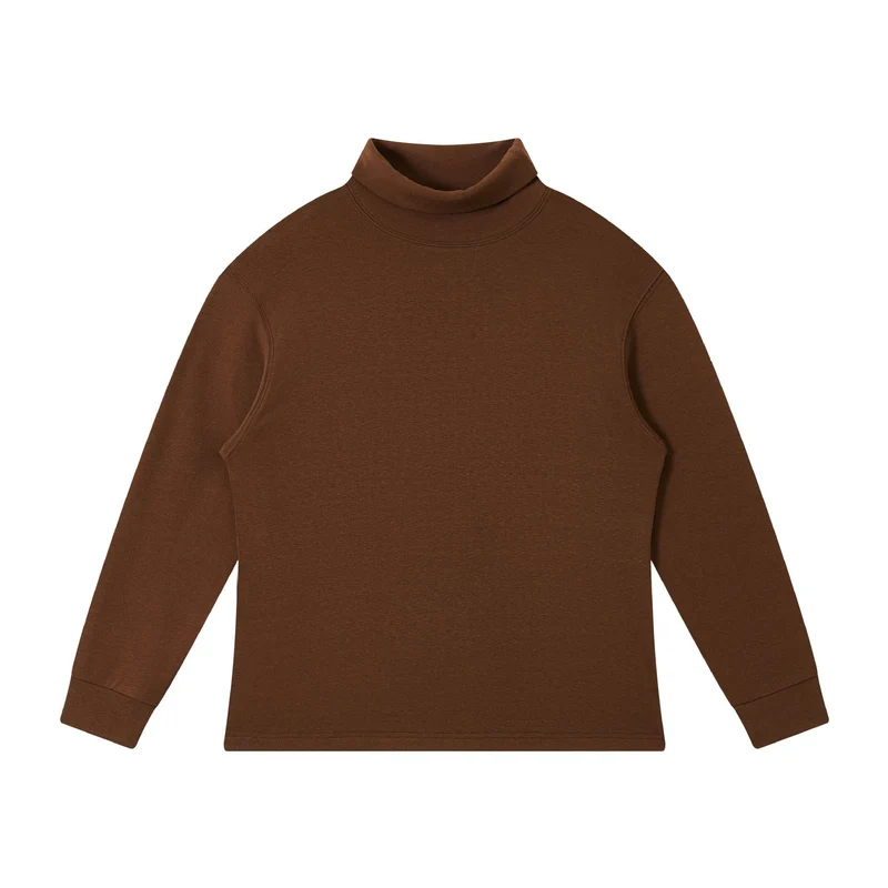 Damen Feinstrukturierter Rollkragen‑Sweater aus Baumwollmix mit Raglanärmeln Nord Taschen