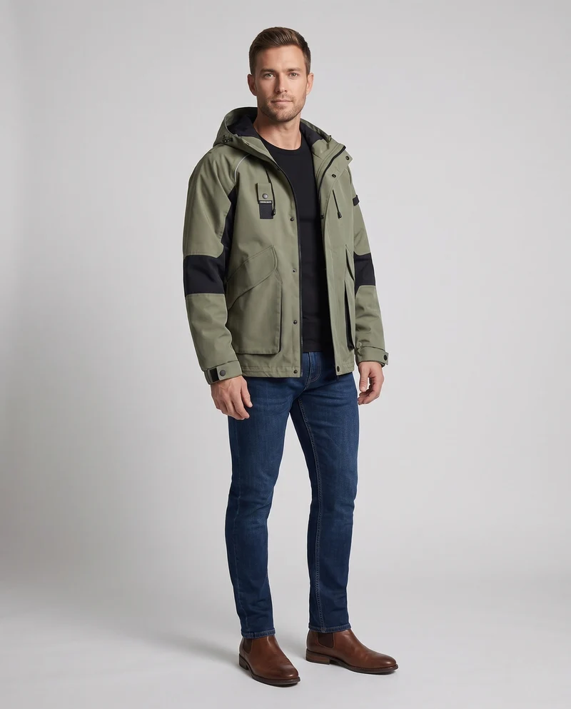 Herren wasserabweisende Allwetterjacke Nord Taschen