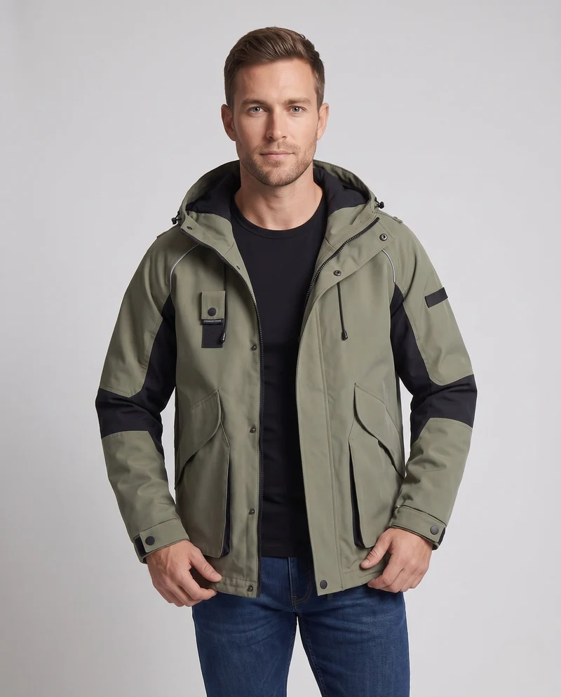 Herren wasserabweisende Allwetterjacke Nord Taschen