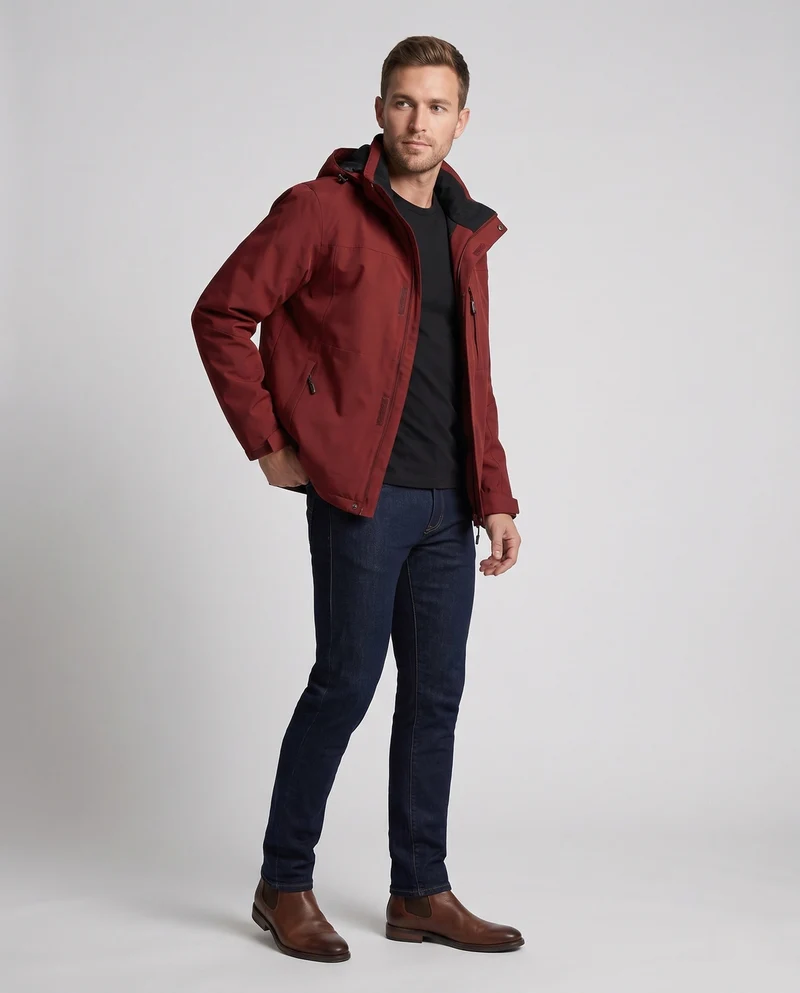 Herren Wasserabweisende und atmungsaktive Outdoorjacke Nord Taschen