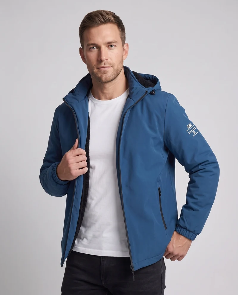 Herren Wasserfeste Übergangsjacke mit verstellbarer Kapuze Nord Taschen