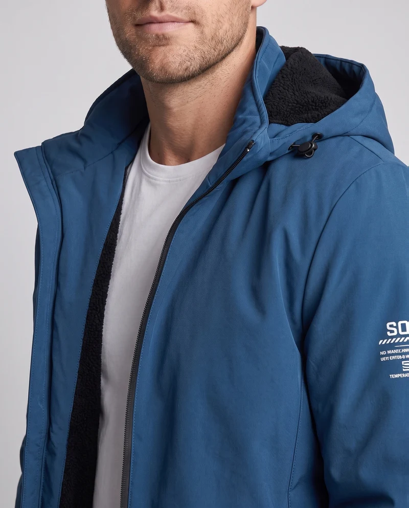 Herren Wasserfeste Übergangsjacke mit verstellbarer Kapuze Nord Taschen