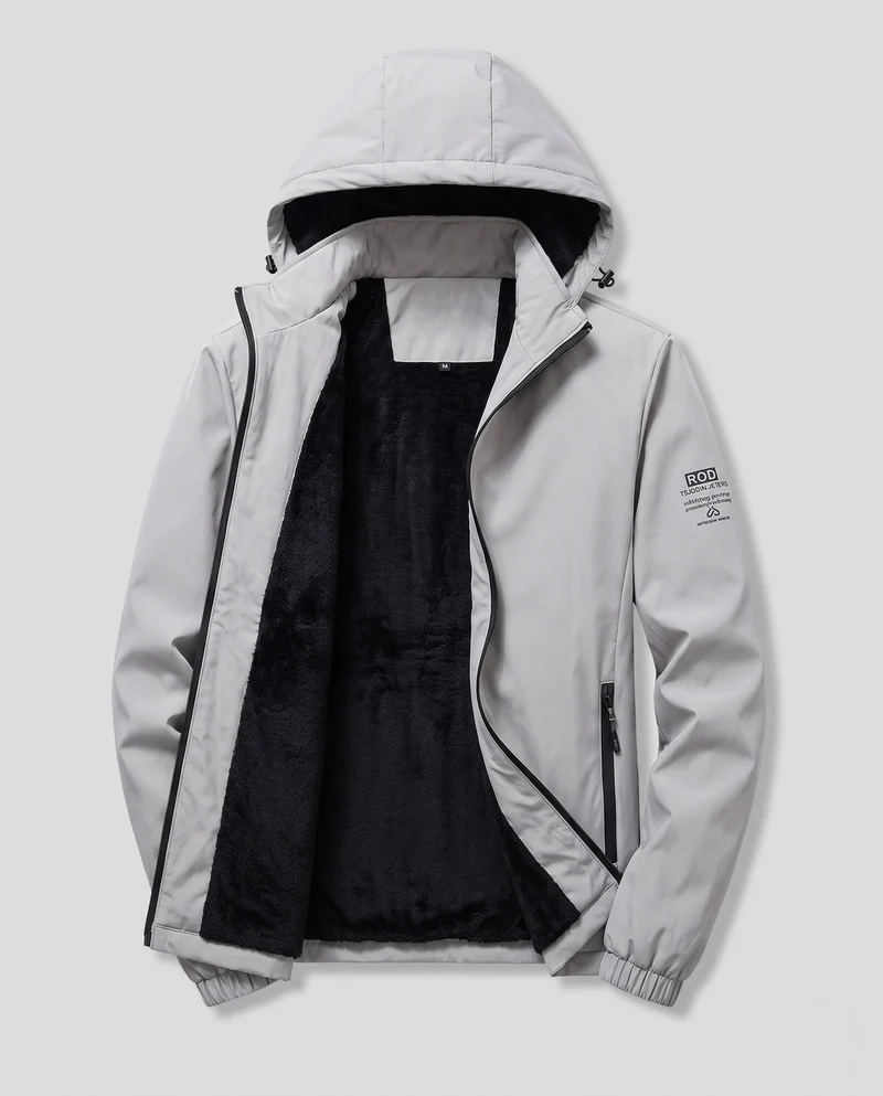 Herren Wasserfeste Übergangsjacke mit verstellbarer Kapuze Nord Taschen