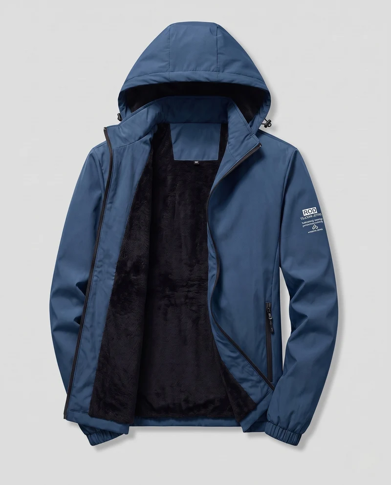 Herren Wasserfeste Übergangsjacke mit verstellbarer Kapuze Nord Taschen